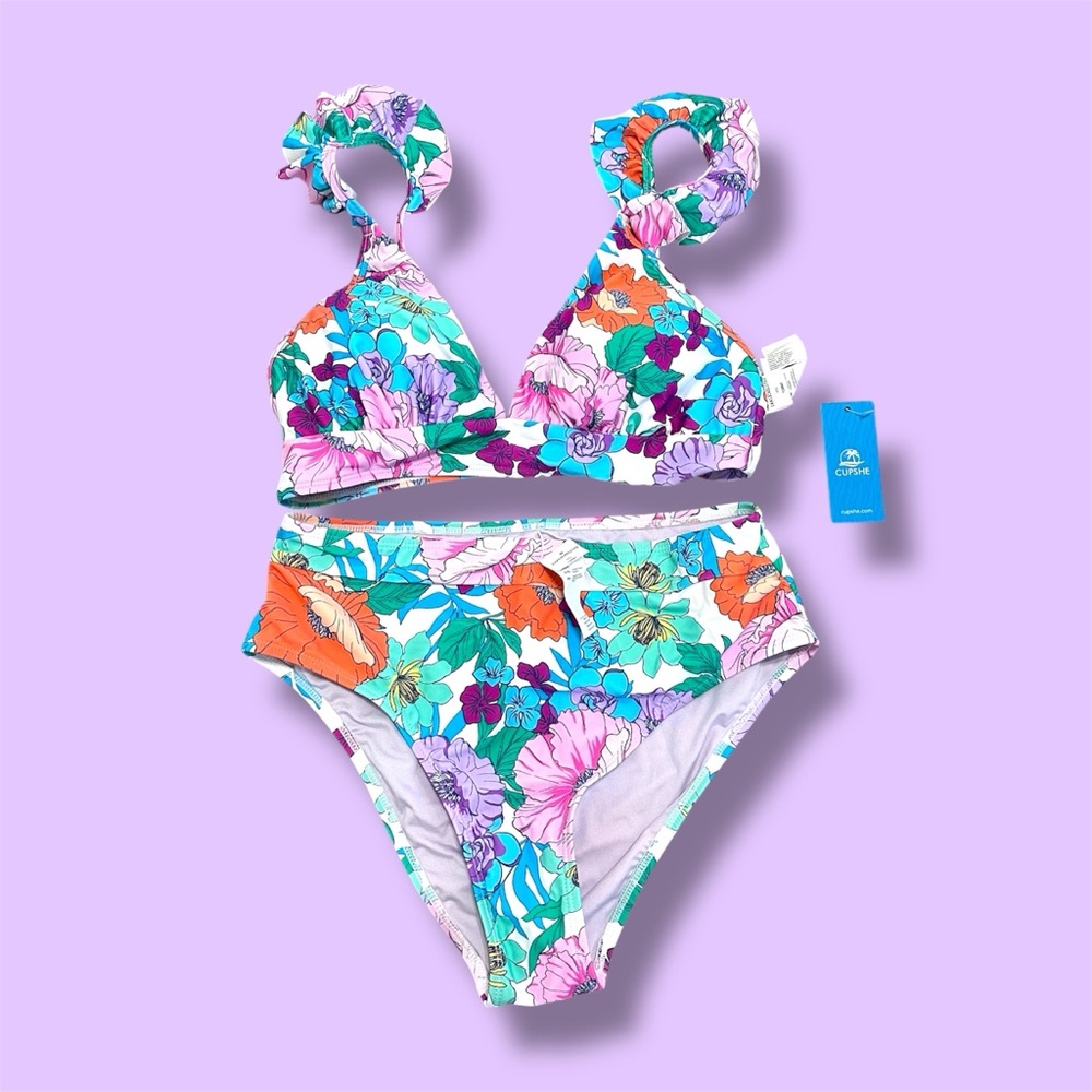Cupshe Multicolored Floral Bikini Set